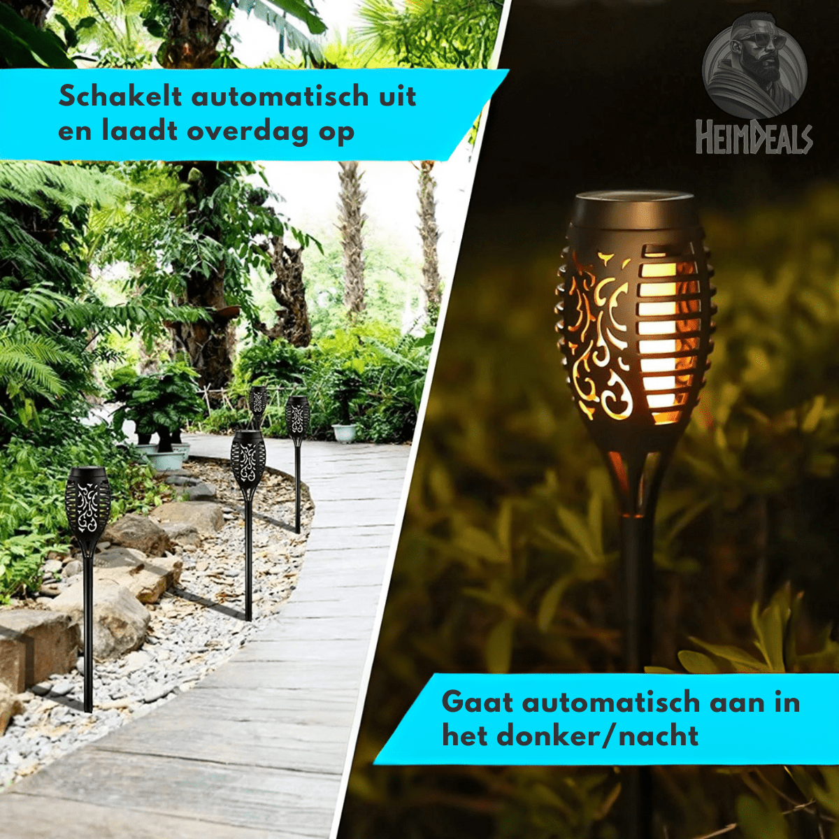 GalacticGlow™ Solar Tuinfakkel – Betoverende Tuinverlichting voor Buiten - MIVANDO