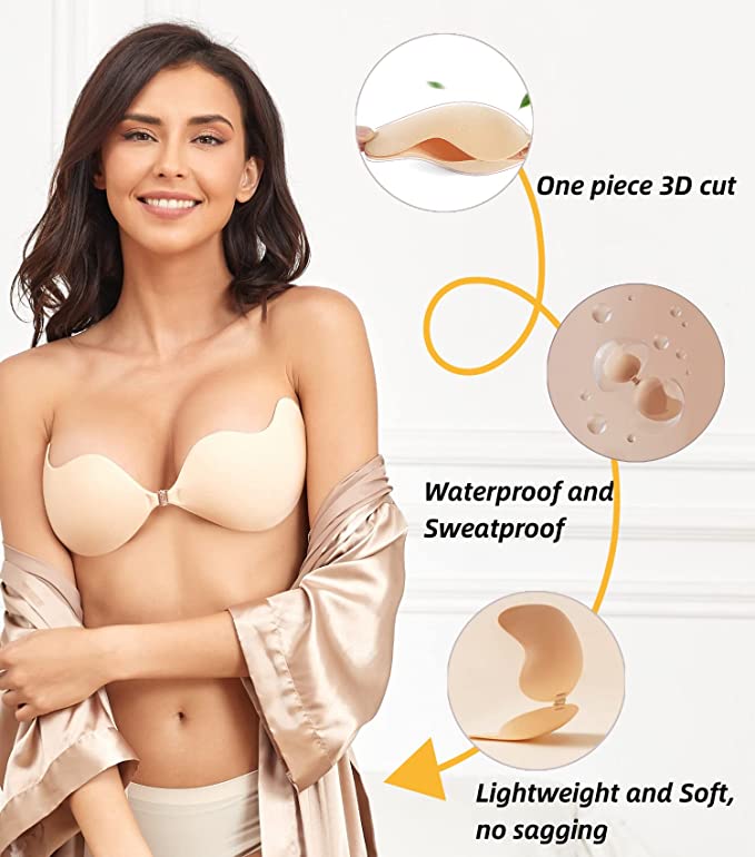 SereniSoft™ Sensi - Push-Up Strapless Onzichtbare Plakbeha - HeimDeals.be