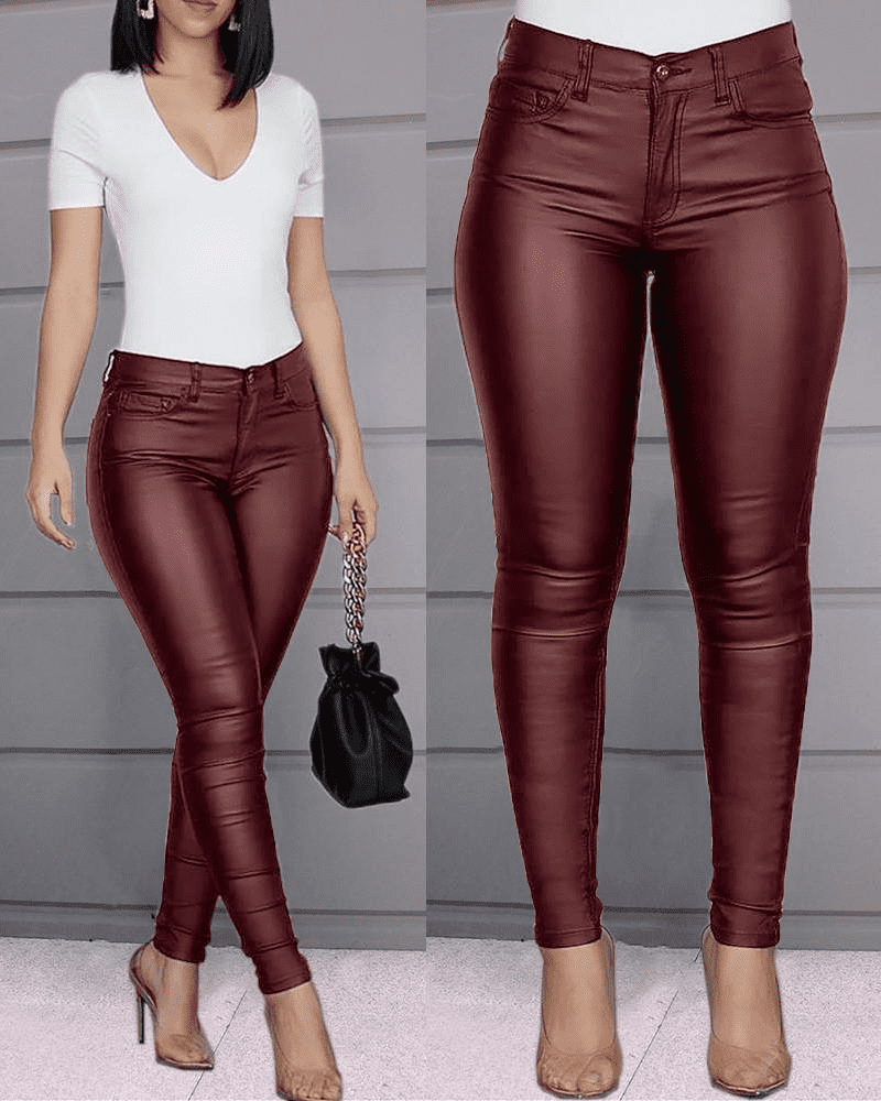 HeimÉlégance™ | Pantalon extensible en cuir de luxe