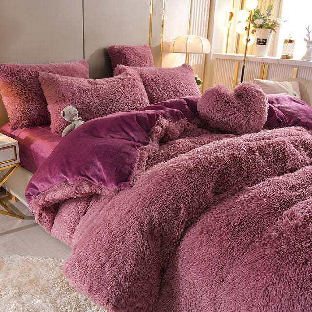 HeimDream Luxe Ensemble™ | Complete 5-delige Fleece Beddenset + Bonus Hartkussen