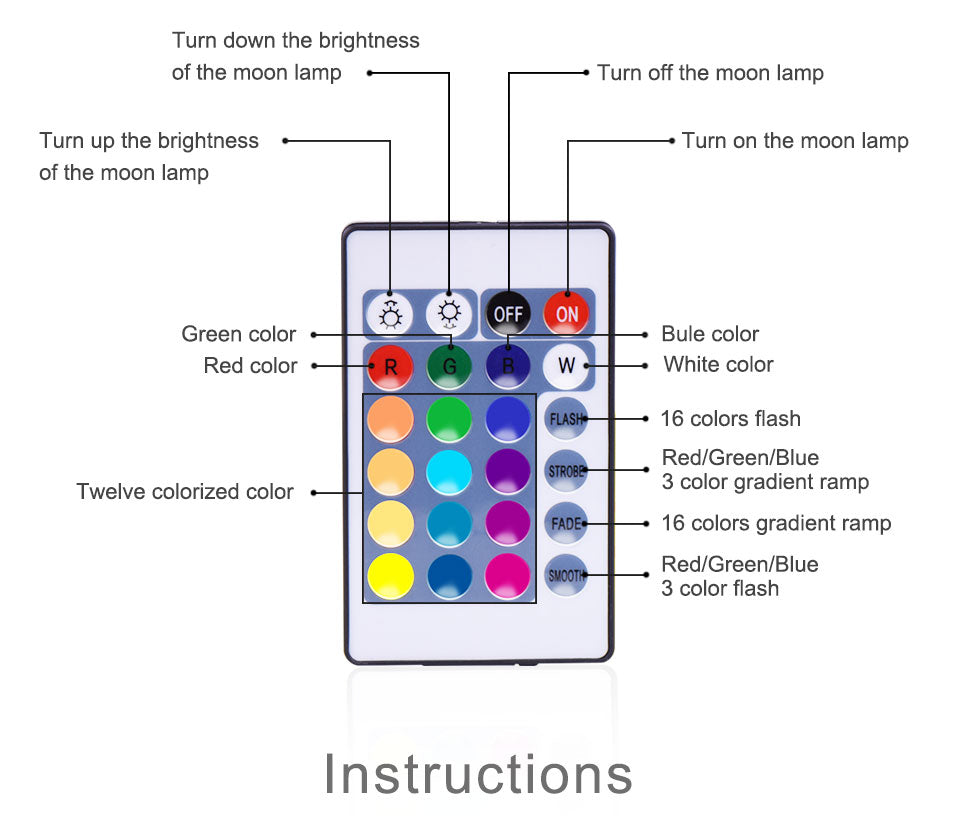 Heimdall’s Maan Lamp met 16 LED-kleuren - HeimDeals.be